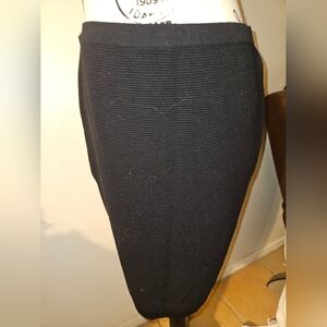 Anne Klein II Womans Black Elastic Waist Pencil Skirt Size L